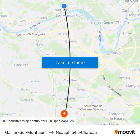 Gaillon-Sur-Montcient to Neauphle-Le-Chateau map