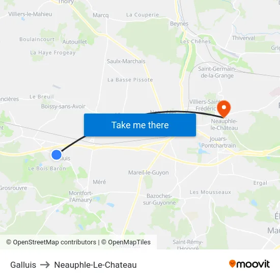 Galluis to Neauphle-Le-Chateau map