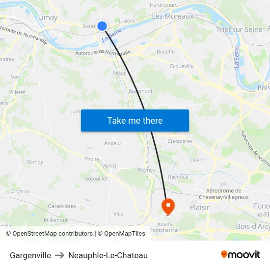Gargenville to Neauphle-Le-Chateau map