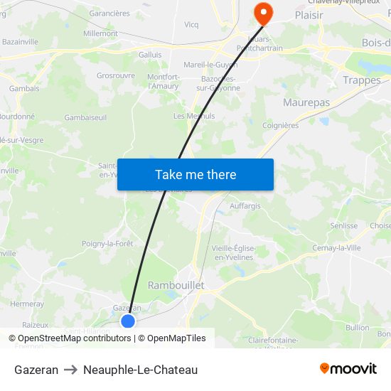 Gazeran to Neauphle-Le-Chateau map