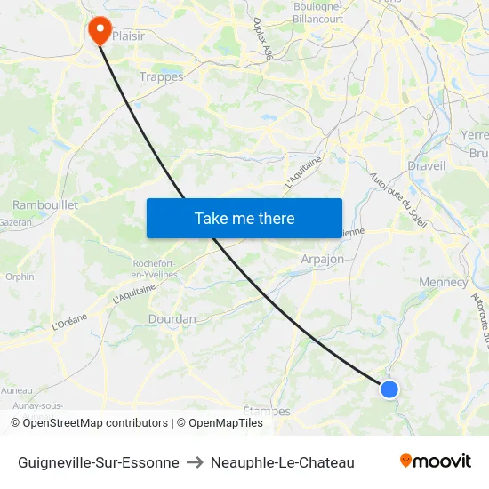 Guigneville-Sur-Essonne to Neauphle-Le-Chateau map