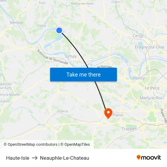 Haute-Isle to Neauphle-Le-Chateau map