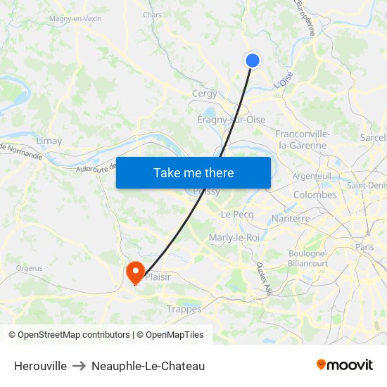 Herouville to Neauphle-Le-Chateau map