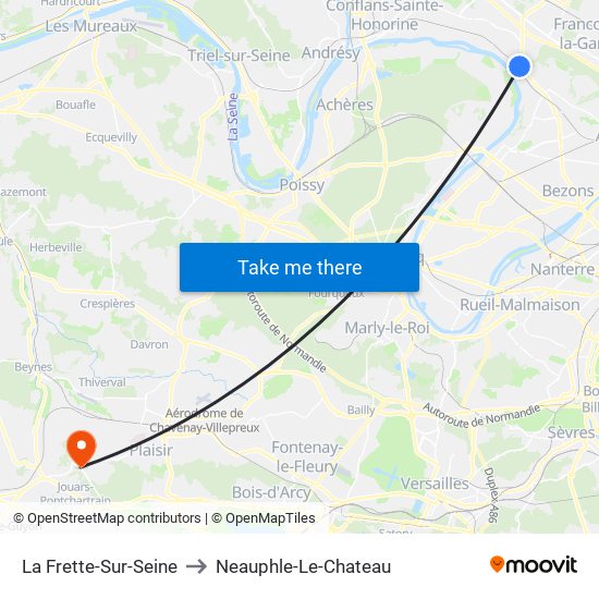 La Frette-Sur-Seine to Neauphle-Le-Chateau map