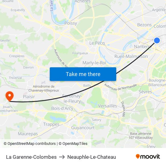 La Garenne-Colombes to Neauphle-Le-Chateau map