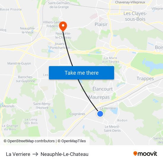La Verriere to Neauphle-Le-Chateau map