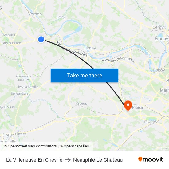 La Villeneuve-En-Chevrie to Neauphle-Le-Chateau map