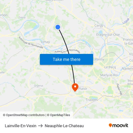 Lainville-En-Vexin to Neauphle-Le-Chateau map