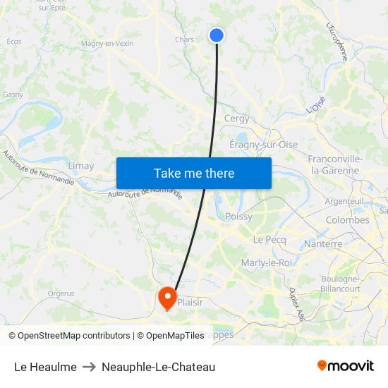 Le Heaulme to Neauphle-Le-Chateau map