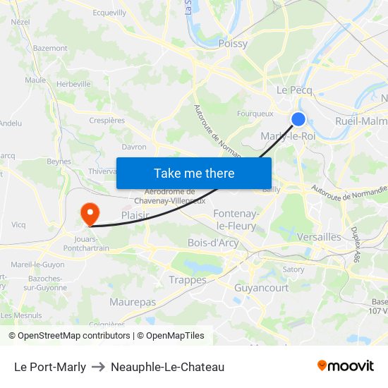 Le Port-Marly to Neauphle-Le-Chateau map