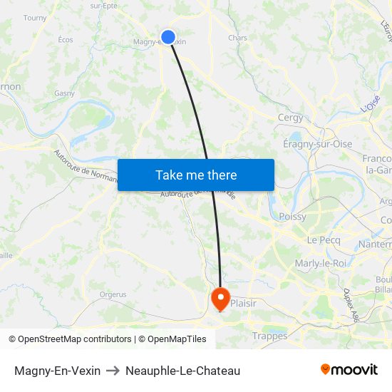 Magny-En-Vexin to Neauphle-Le-Chateau map