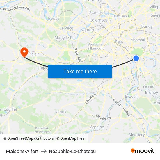 Maisons-Alfort to Neauphle-Le-Chateau map