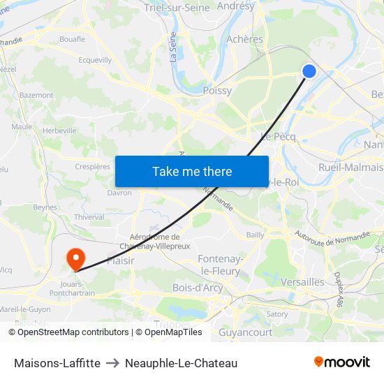 Maisons-Laffitte to Neauphle-Le-Chateau map
