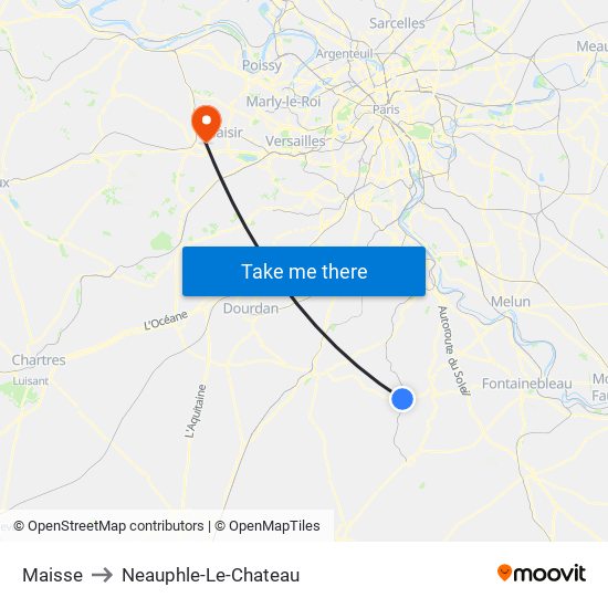 Maisse to Neauphle-Le-Chateau map