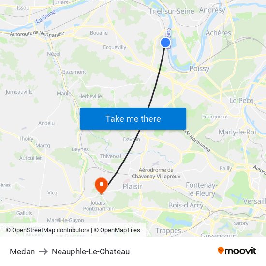 Medan to Neauphle-Le-Chateau map