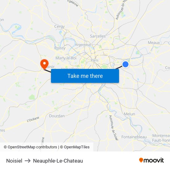 Noisiel to Neauphle-Le-Chateau map