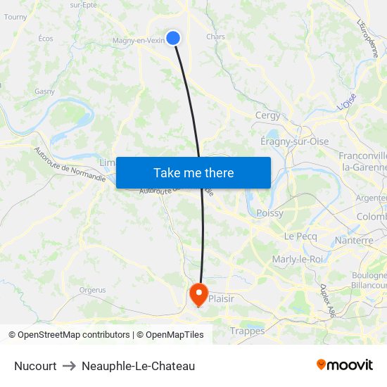 Nucourt to Neauphle-Le-Chateau map