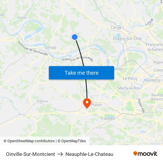 Oinville-Sur-Montcient to Neauphle-Le-Chateau map