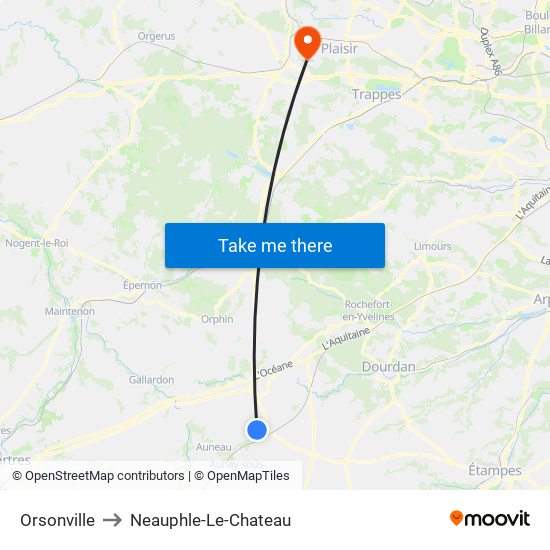 Orsonville to Neauphle-Le-Chateau map