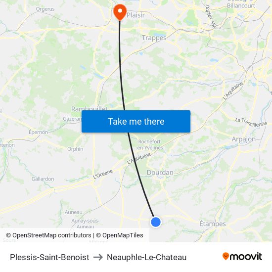 Plessis-Saint-Benoist to Neauphle-Le-Chateau map