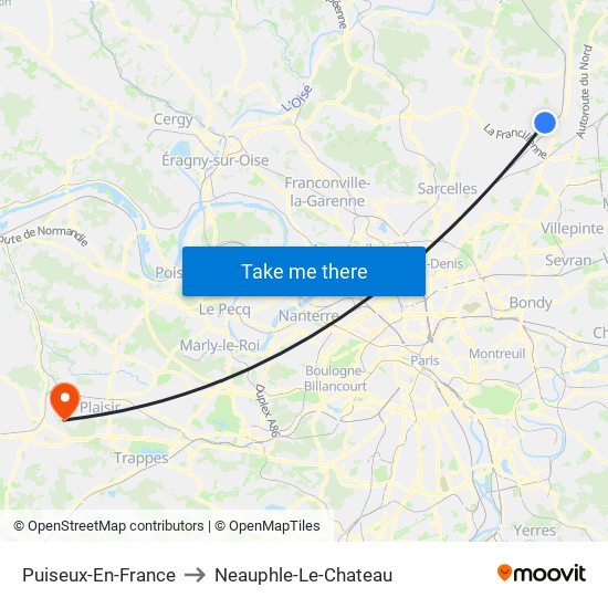 Puiseux-En-France to Neauphle-Le-Chateau map