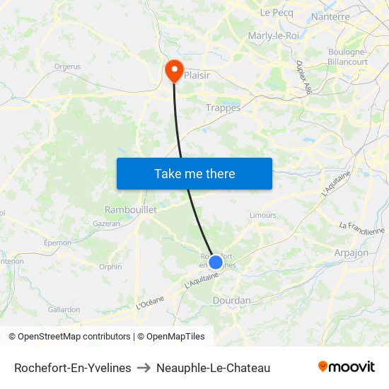 Rochefort-En-Yvelines to Neauphle-Le-Chateau map