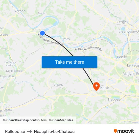 Rolleboise to Neauphle-Le-Chateau map