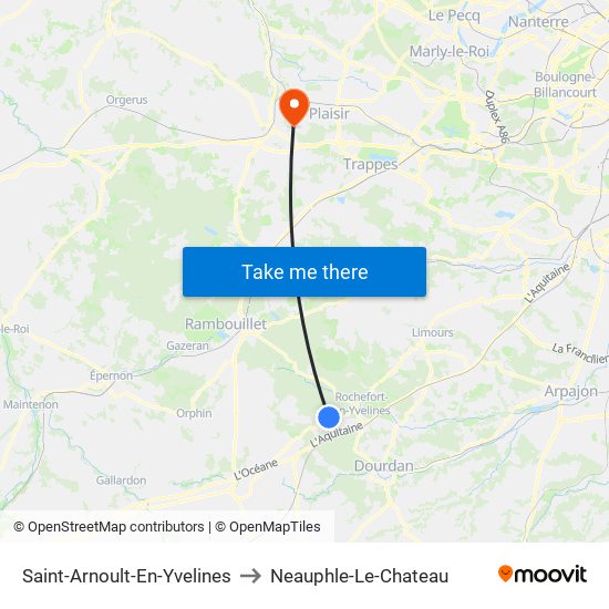 Saint-Arnoult-En-Yvelines to Neauphle-Le-Chateau map