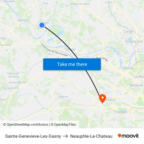 Sainte-Genevieve-Les-Gasny to Neauphle-Le-Chateau map