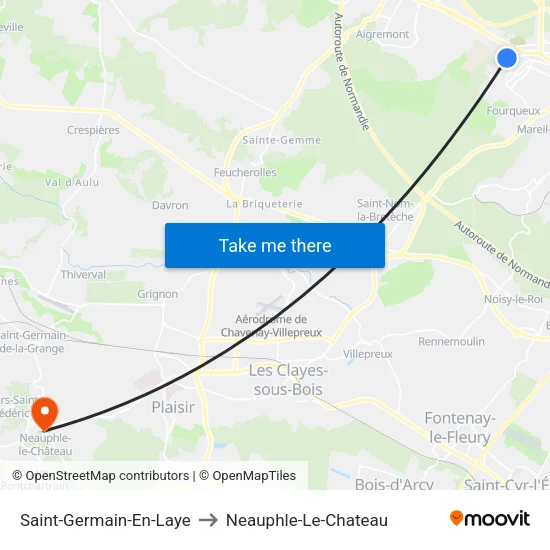 Saint-Germain-En-Laye to Neauphle-Le-Chateau map