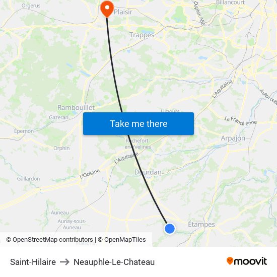 Saint-Hilaire to Neauphle-Le-Chateau map