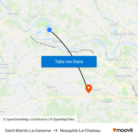 Saint-Martin-La-Garenne to Neauphle-Le-Chateau map