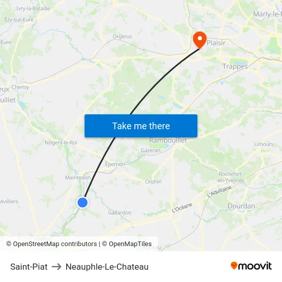 Saint-Piat to Neauphle-Le-Chateau map