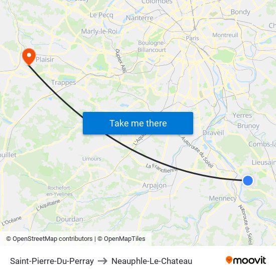 Saint-Pierre-Du-Perray to Neauphle-Le-Chateau map