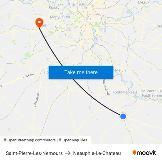 Saint-Pierre-Les-Nemours to Neauphle-Le-Chateau map