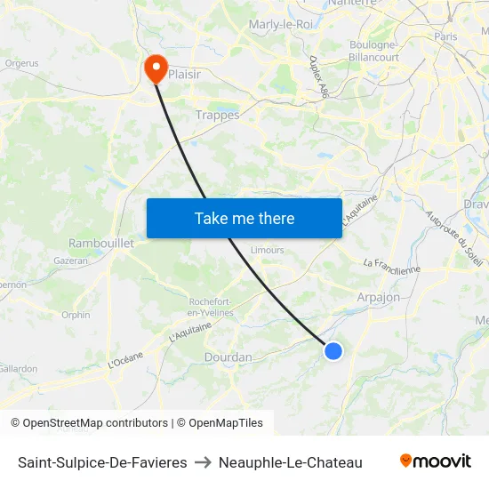 Saint-Sulpice-De-Favieres to Neauphle-Le-Chateau map