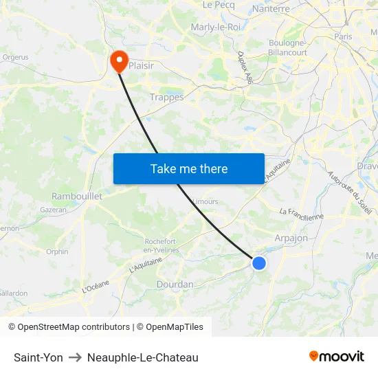 Saint-Yon to Neauphle-Le-Chateau map