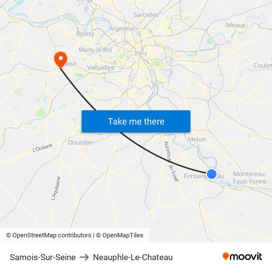 Samois-Sur-Seine to Neauphle-Le-Chateau map