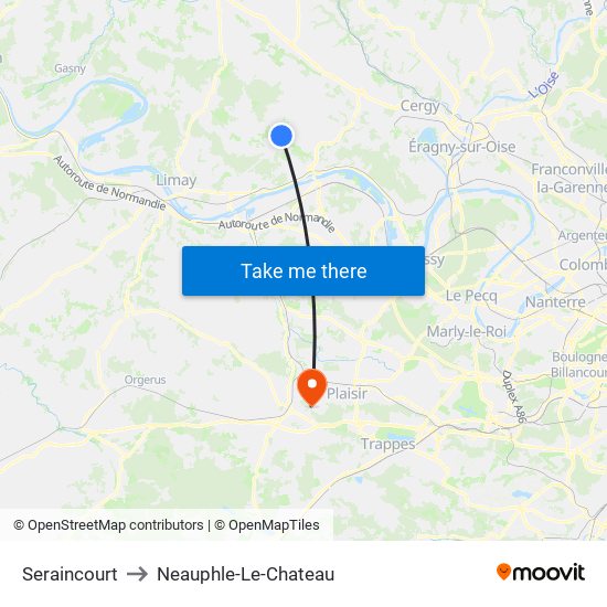 Seraincourt to Neauphle-Le-Chateau map