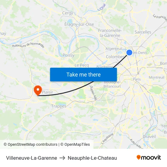 Villeneuve-La-Garenne to Neauphle-Le-Chateau map