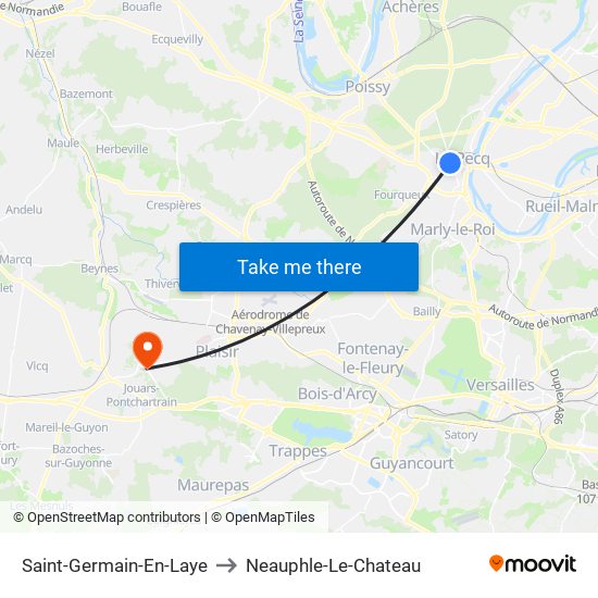 Saint-Germain-En-Laye to Neauphle-Le-Chateau map