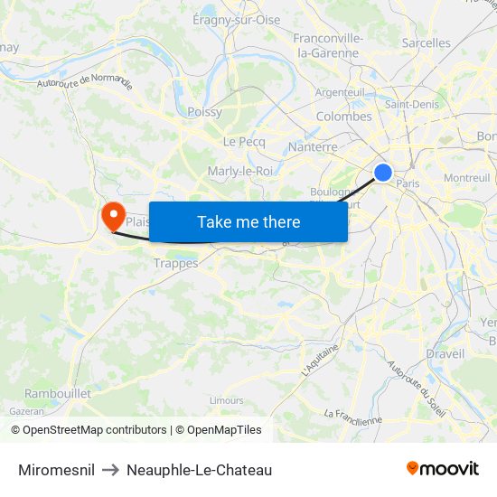 Miromesnil to Neauphle-Le-Chateau map