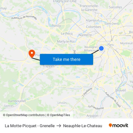 La Motte-Picquet - Grenelle to Neauphle-Le-Chateau map