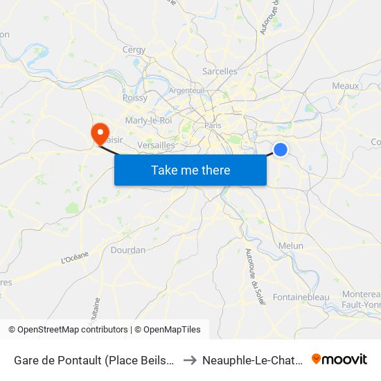 Place Beilstein to Neauphle-Le-Chateau map