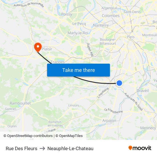 Rue Des Fleurs to Neauphle-Le-Chateau map