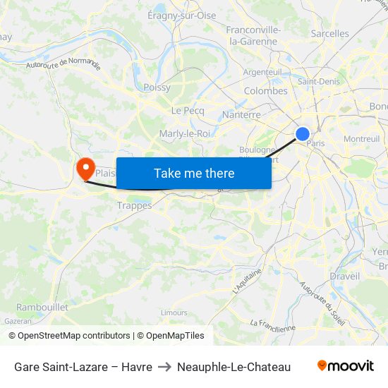 Gare Saint-Lazare – Havre to Neauphle-Le-Chateau map