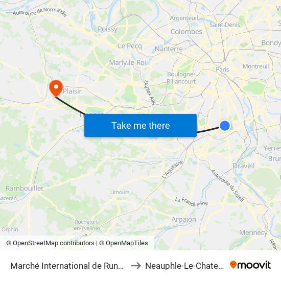 Marché International de Rungis to Neauphle-Le-Chateau map