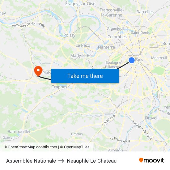 Assemblée Nationale to Neauphle-Le-Chateau map