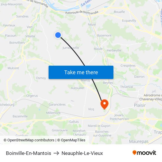 Boinville-En-Mantois to Neauphle-Le-Vieux map