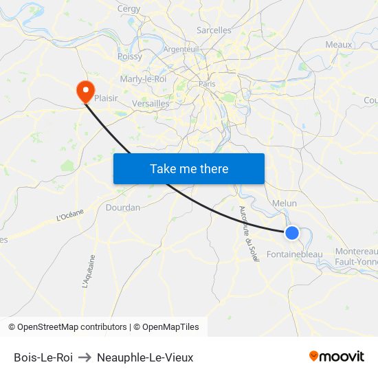 Bois-Le-Roi to Neauphle-Le-Vieux map